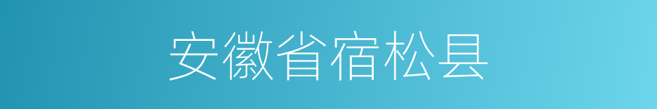 安徽省宿松县的同义词