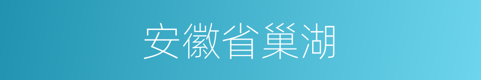 安徽省巢湖的同义词