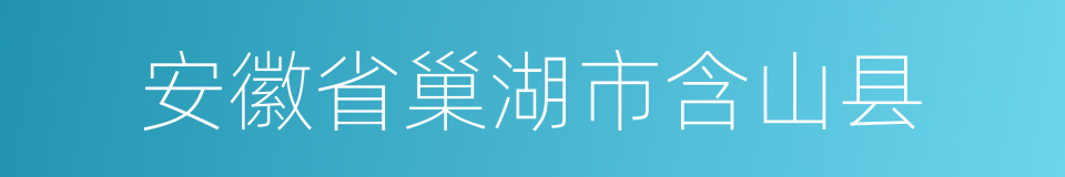 安徽省巢湖市含山县的同义词