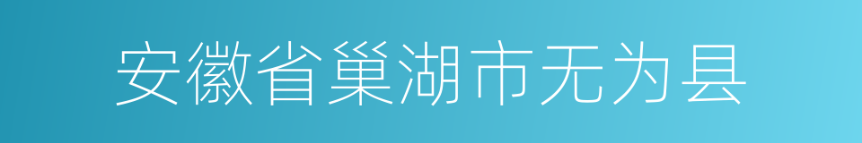 安徽省巢湖市无为县的同义词