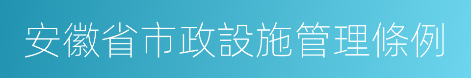 安徽省市政設施管理條例的同義詞