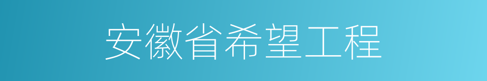 安徽省希望工程的同义词