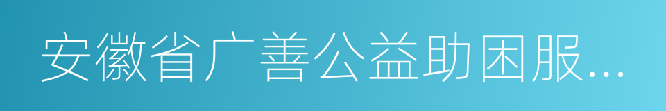 安徽省广善公益助困服务中心的同义词