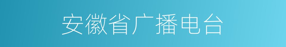 安徽省广播电台的同义词