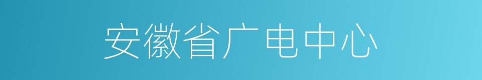 安徽省广电中心的同义词