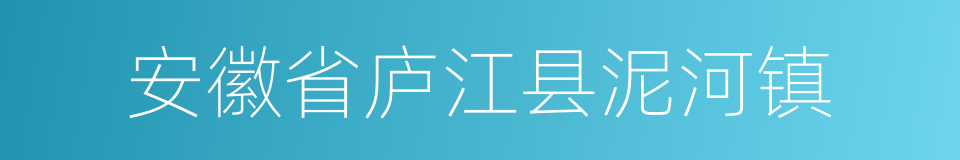 安徽省庐江县泥河镇的同义词