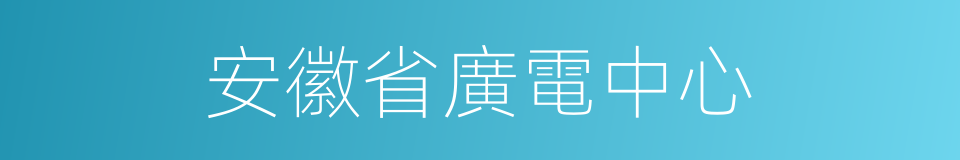 安徽省廣電中心的同義詞