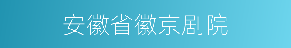 安徽省徽京剧院的同义词