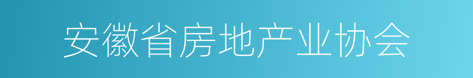 安徽省房地产业协会的同义词