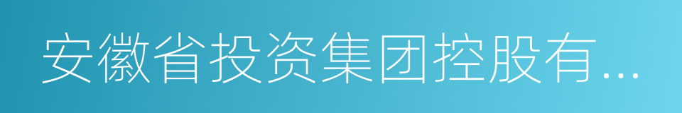 安徽省投资集团控股有限公司的同义词