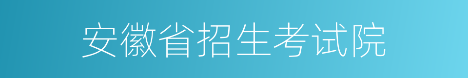 安徽省招生考试院的同义词