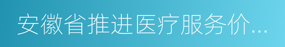 安徽省推进医疗服务价格改革实施方案的同义词