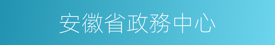 安徽省政務中心的同義詞