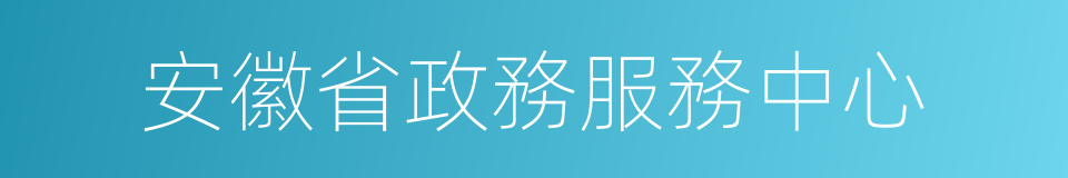 安徽省政務服務中心的同義詞