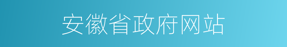 安徽省政府网站的同义词