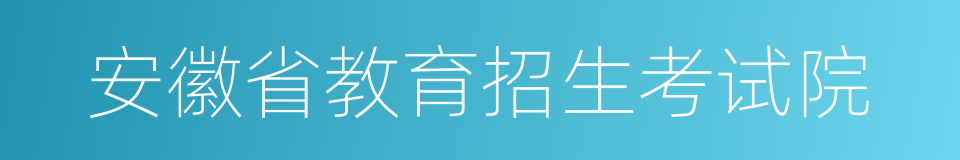 安徽省教育招生考试院的同义词