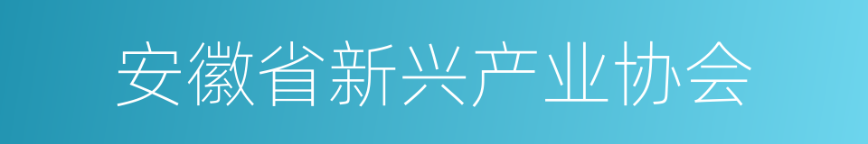 安徽省新兴产业协会的同义词