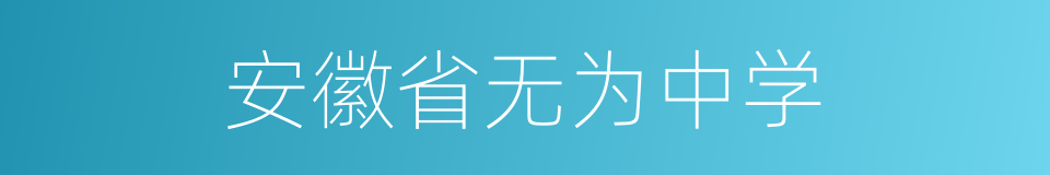 安徽省无为中学的同义词