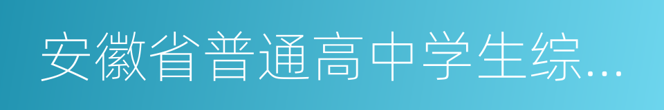 安徽省普通高中学生综合素质评价实施办法的同义词