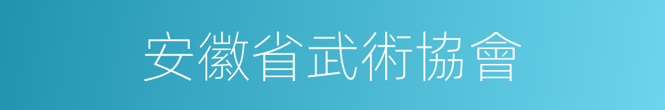 安徽省武術協會的同義詞