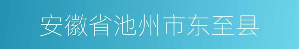 安徽省池州市东至县的同义词