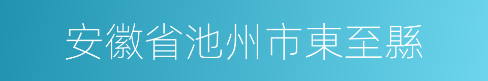 安徽省池州市東至縣的同義詞