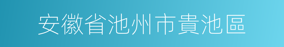 安徽省池州市貴池區的同義詞