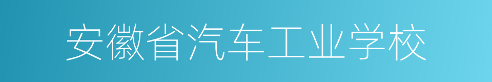 安徽省汽车工业学校的同义词