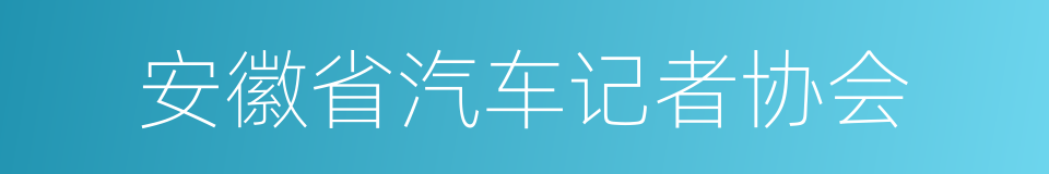 安徽省汽车记者协会的同义词