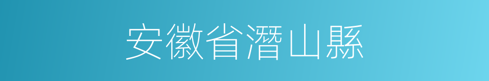 安徽省潛山縣的同義詞