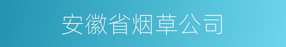 安徽省烟草公司的同义词