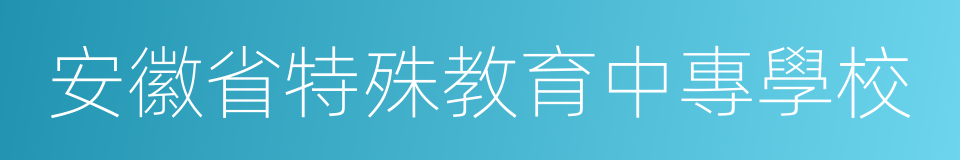 安徽省特殊教育中專學校的同義詞