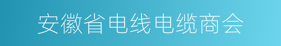 安徽省电线电缆商会的同义词