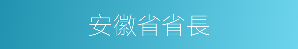 安徽省省長的同義詞