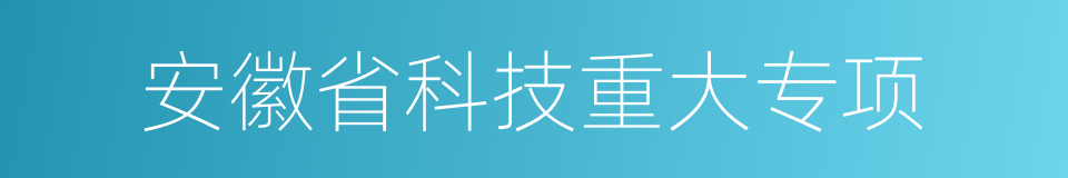 安徽省科技重大专项的同义词