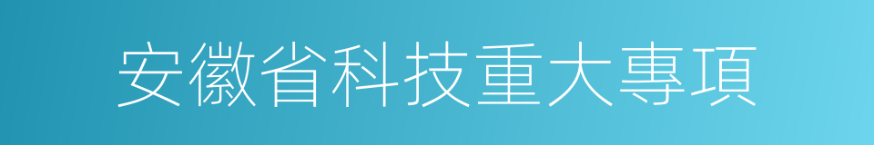 安徽省科技重大專項的同義詞