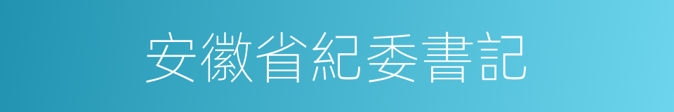 安徽省紀委書記的同義詞