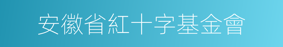 安徽省紅十字基金會的同義詞