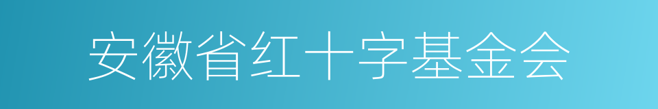 安徽省红十字基金会的同义词