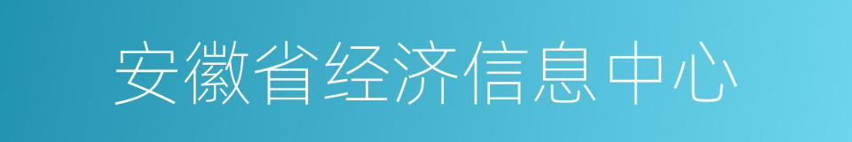 安徽省经济信息中心的同义词