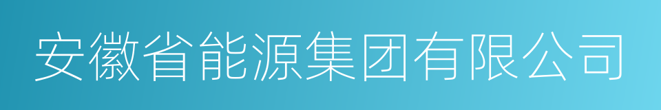 安徽省能源集团有限公司的同义词