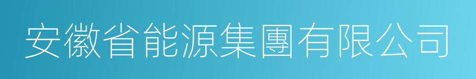 安徽省能源集團有限公司的同義詞