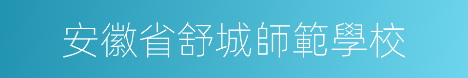 安徽省舒城師範學校的同義詞