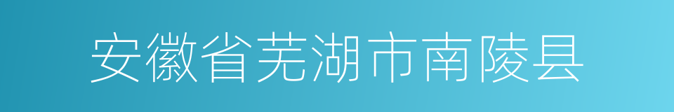 安徽省芜湖市南陵县的同义词