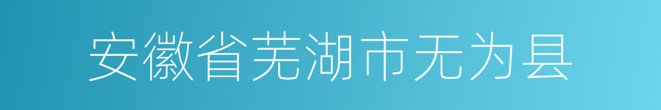 安徽省芜湖市无为县的同义词