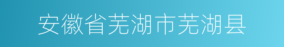 安徽省芜湖市芜湖县的同义词