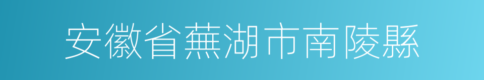 安徽省蕪湖市南陵縣的同義詞