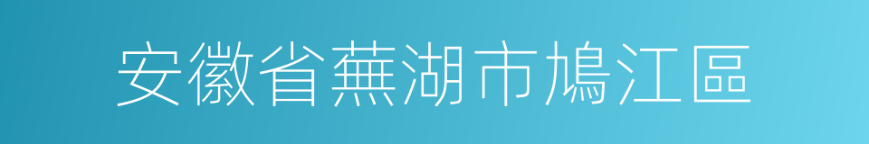 安徽省蕪湖市鳩江區的同義詞