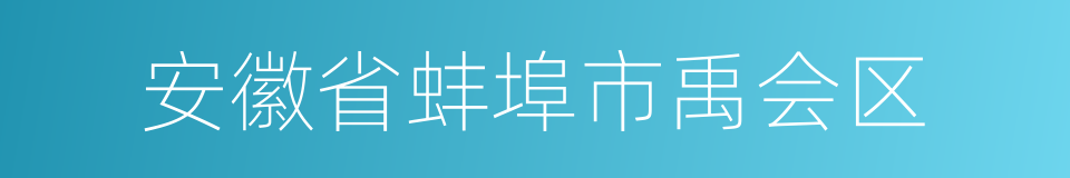 安徽省蚌埠市禹会区的同义词