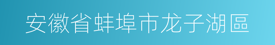 安徽省蚌埠市龙子湖區的同義詞